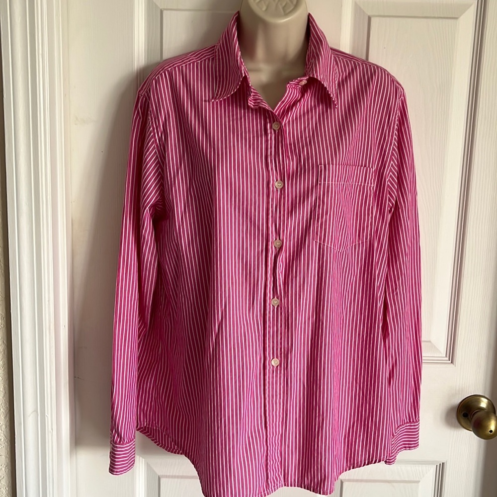 Evan Picone  pinstripes Buttons Down Shirt